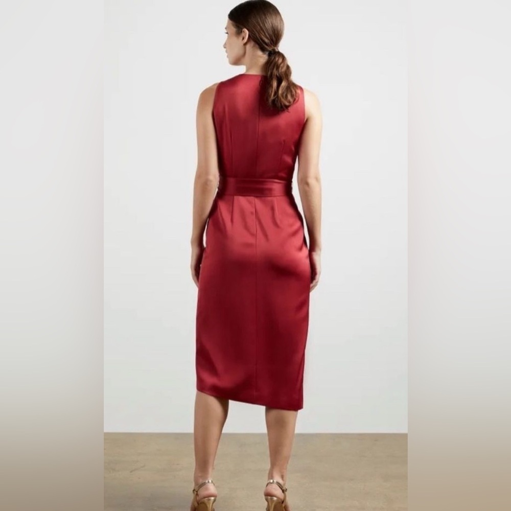 Ted Baker Womens Chrisey Red Fix-Wrap Dress Size 8 (3) *No Sash* New with tags - Picture 2 of 11